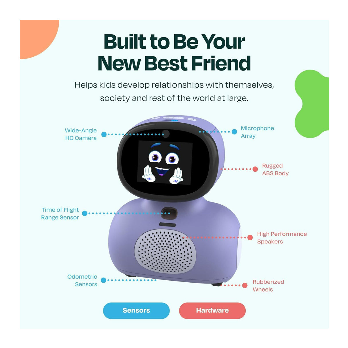 Miko Mini Interactive GPT Powered Purple AI Kids Robot for STEAM Learning