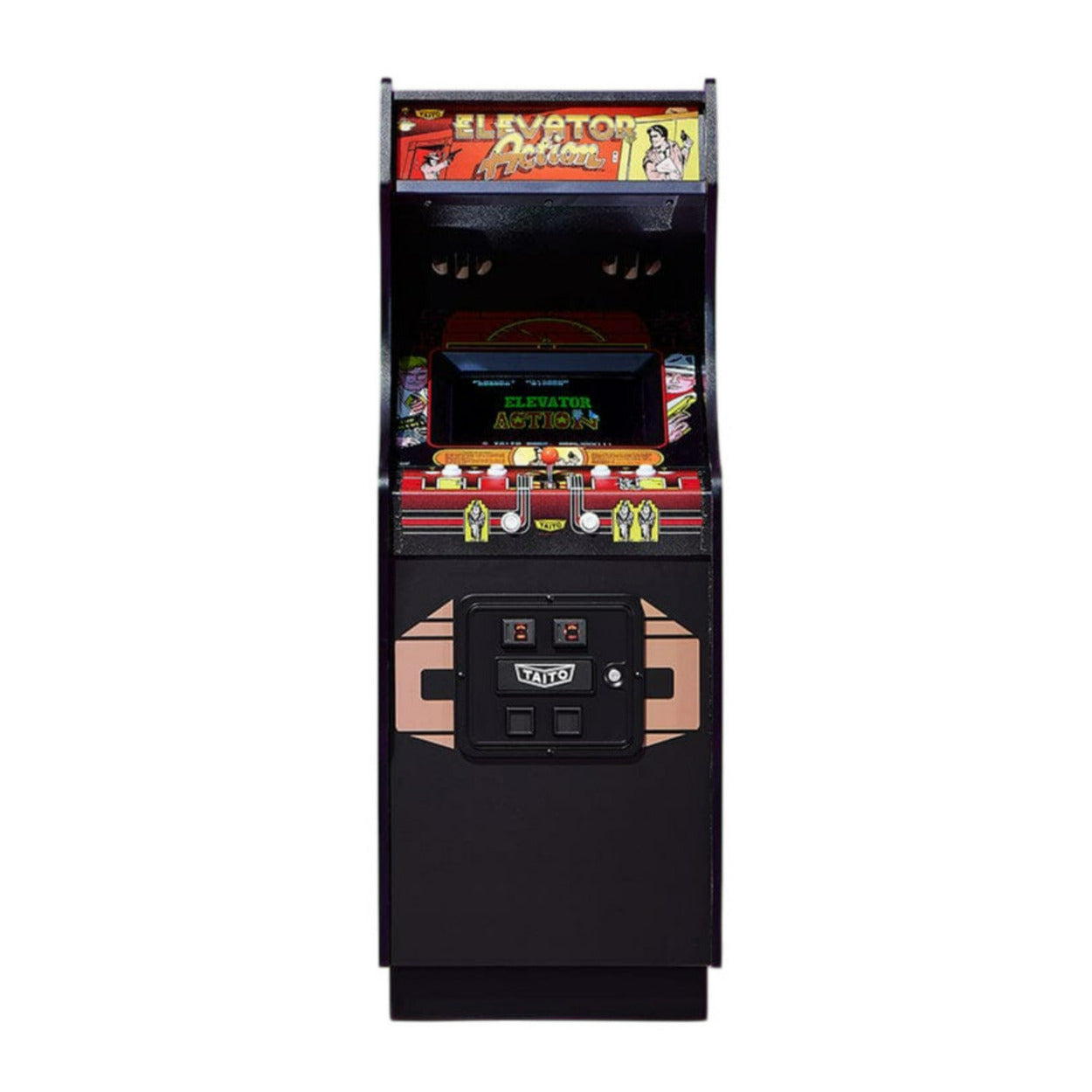 Numskull Quarter Elevator Action Mini Arcade Quarter Sized Wooden Cabinet
