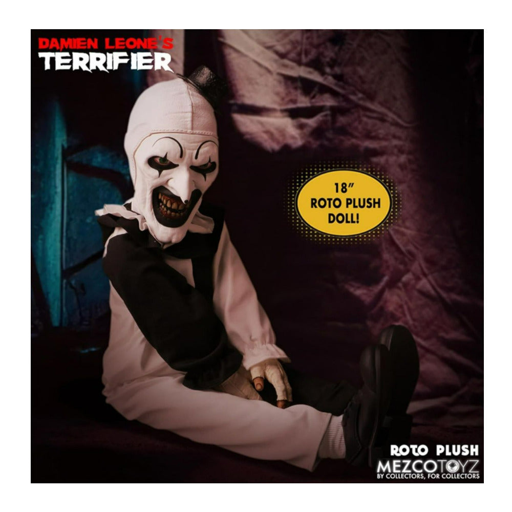Mezco Terrifier Art The Clown Roto Plush 18 Inch Soft Doll