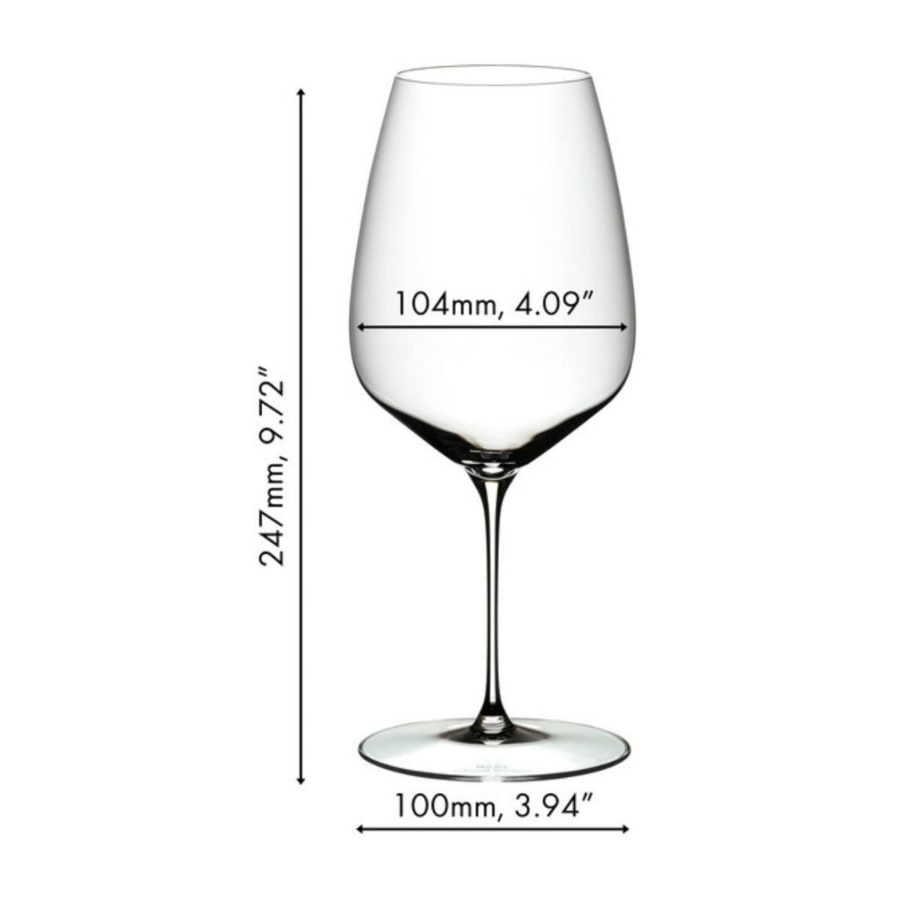 RIEDEL Veloce Cabernet and Merlot 4 Pack Crystal Clear Diamond Shaped Glass