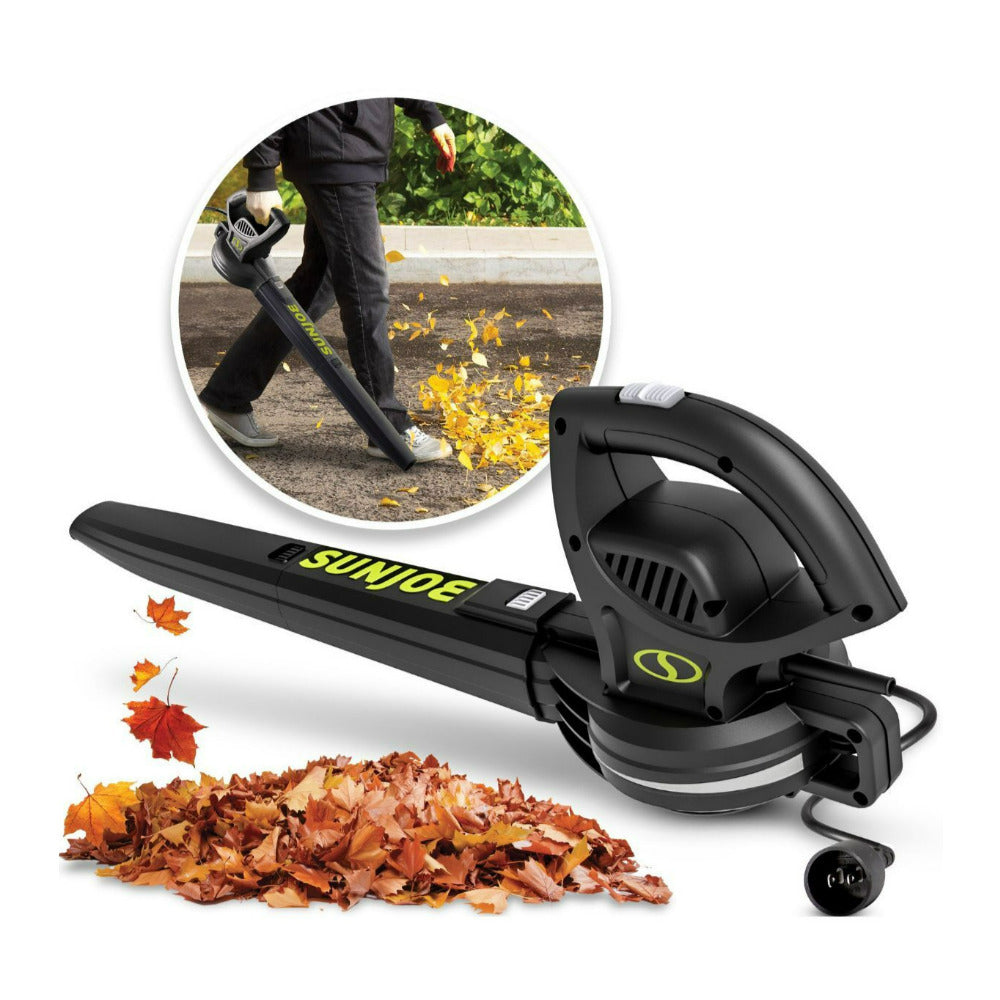 Sun Joe SBJ597E Black Electric Leaf Blower with Lightweight and Portable Body