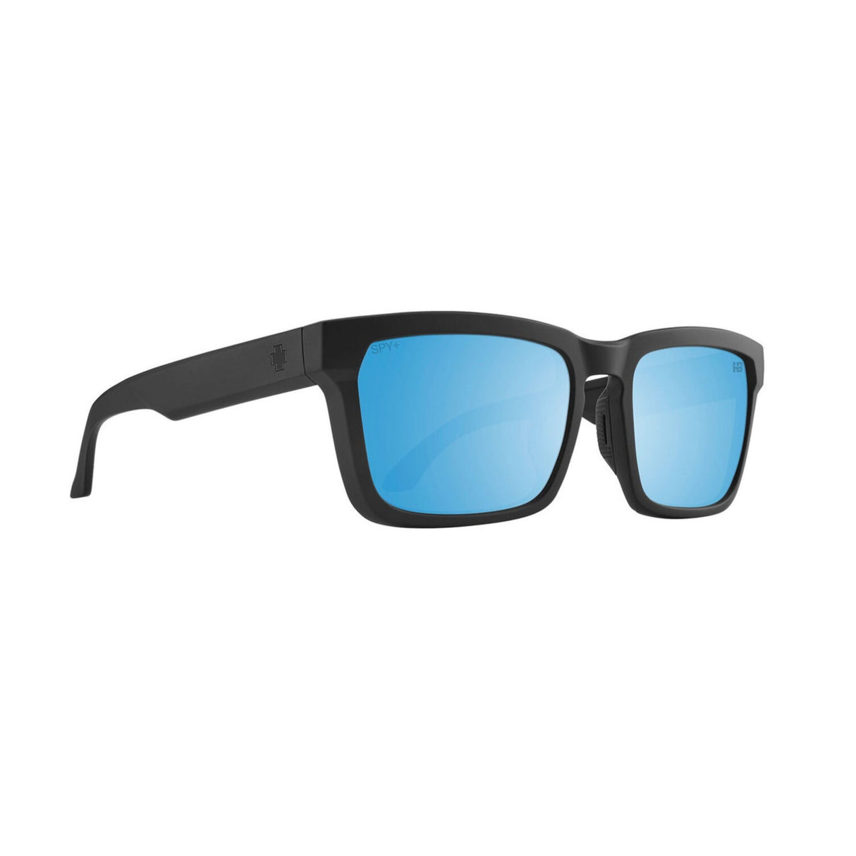 Spy Helm Tech Sunglasses Matte Black - Happy Boost Bronze Polar Ice Blue Mirror