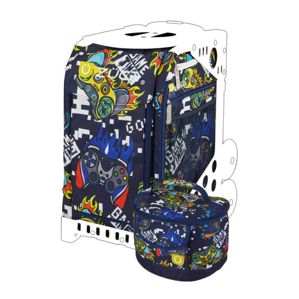 Zuca Green Sport Frame with Removable Insert Gaming Bags and Lunchbox Bundle