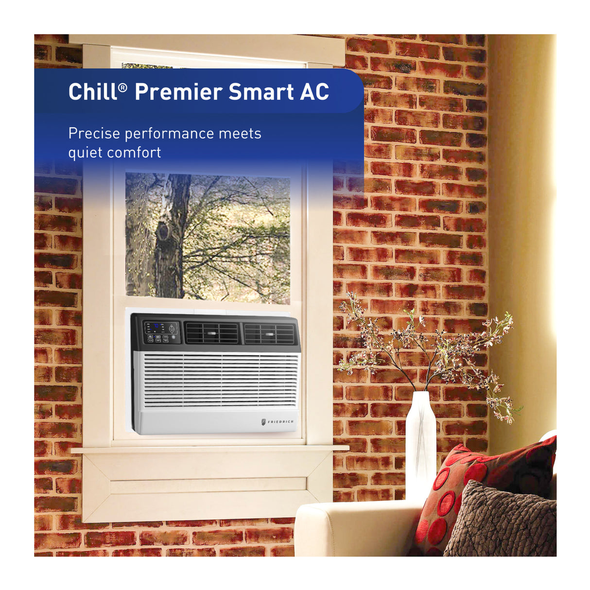 Chill Premier Smart Air Conditioner Window Unit, WiFi Mobile Control 12,000 BTU
