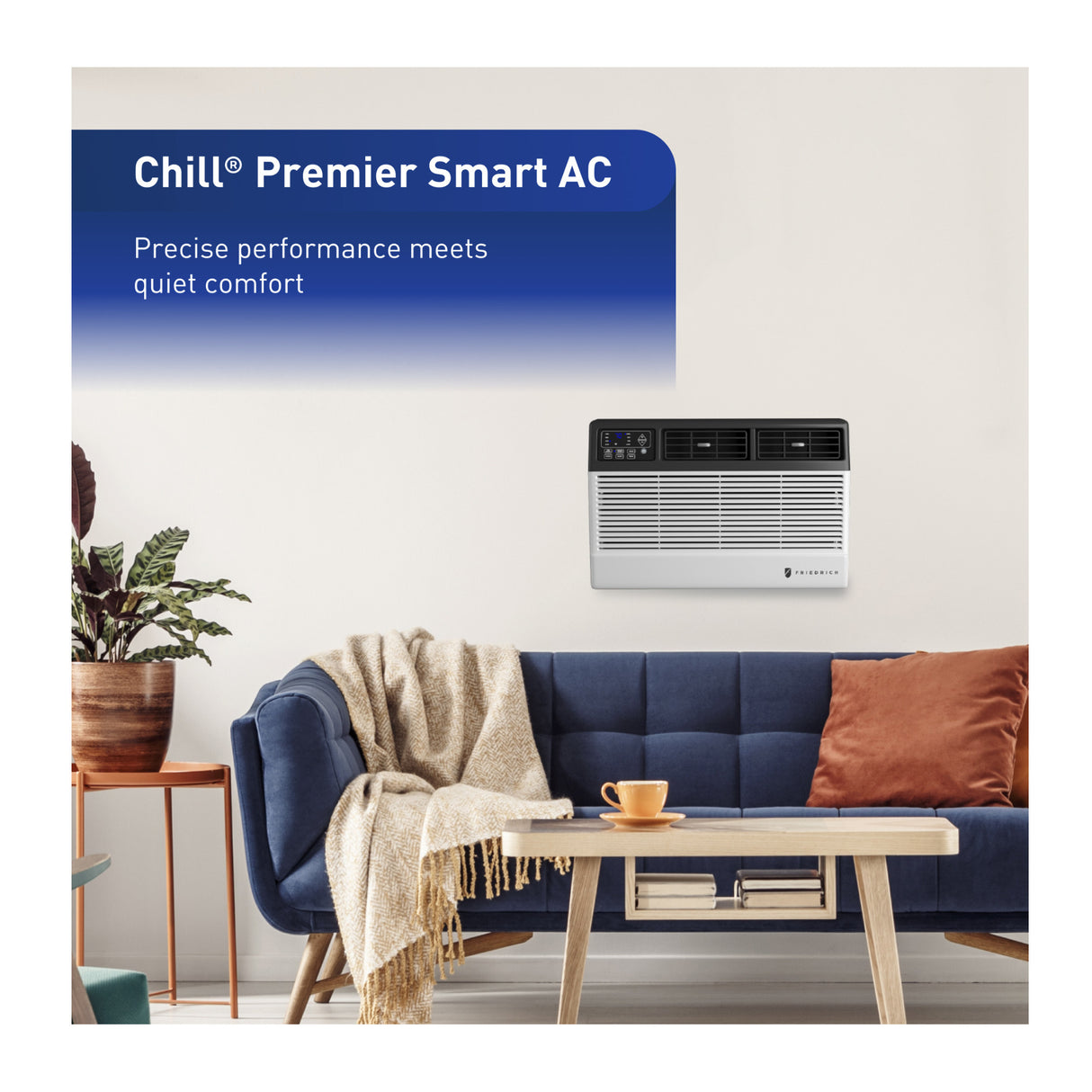 Friedrich Chill Premier 8000 BTU Smart Wi-Fi Window/Wall Room Air Conditioner with Slide-Out Chassis