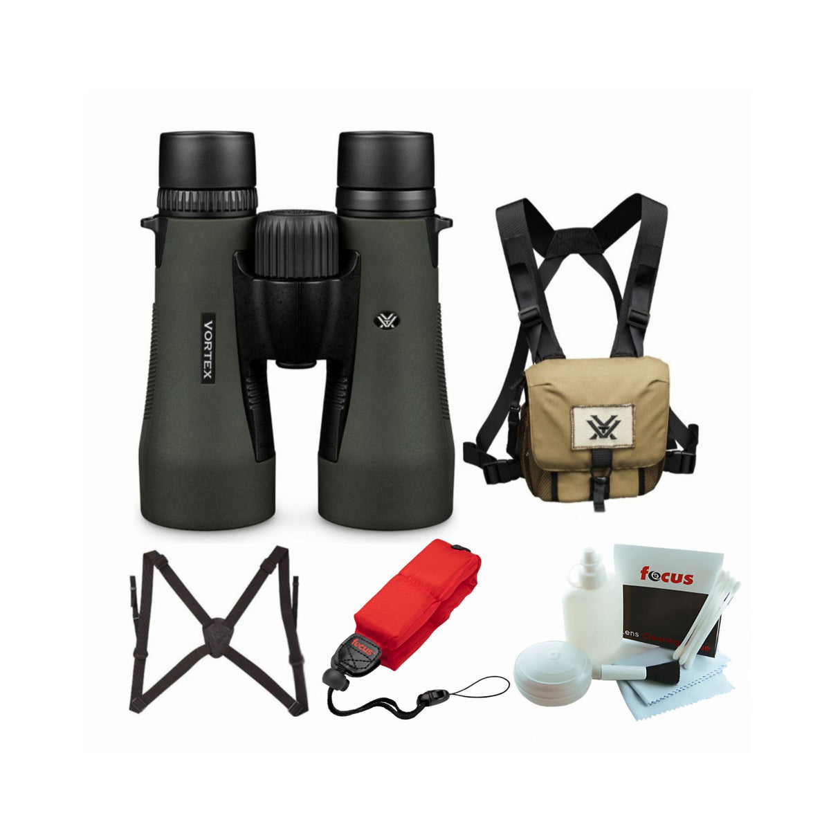 Vortex 10x 50mm Diamondback Binocular with Foam Strap and Cleaning Care Kit