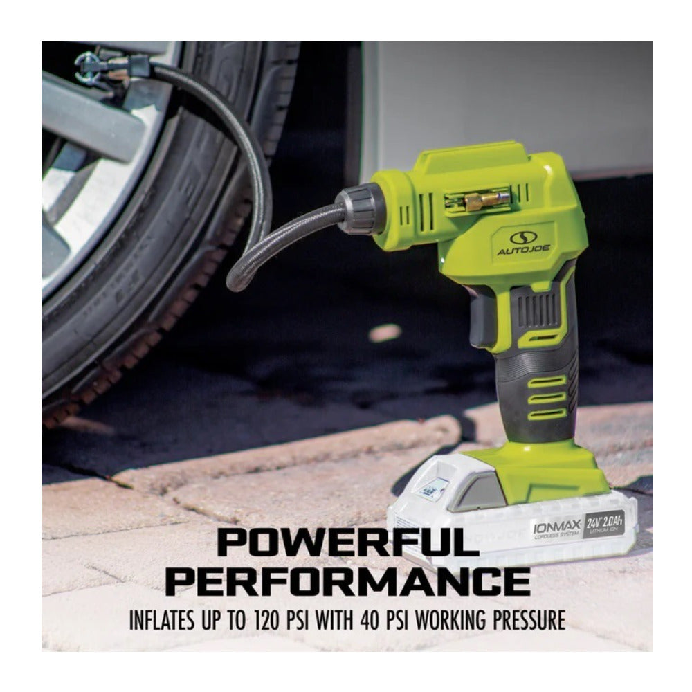 Sun Joe Auto Joe 24V AJC LTE 24 V IONMAX Cordless Portable Air Compressor Kit