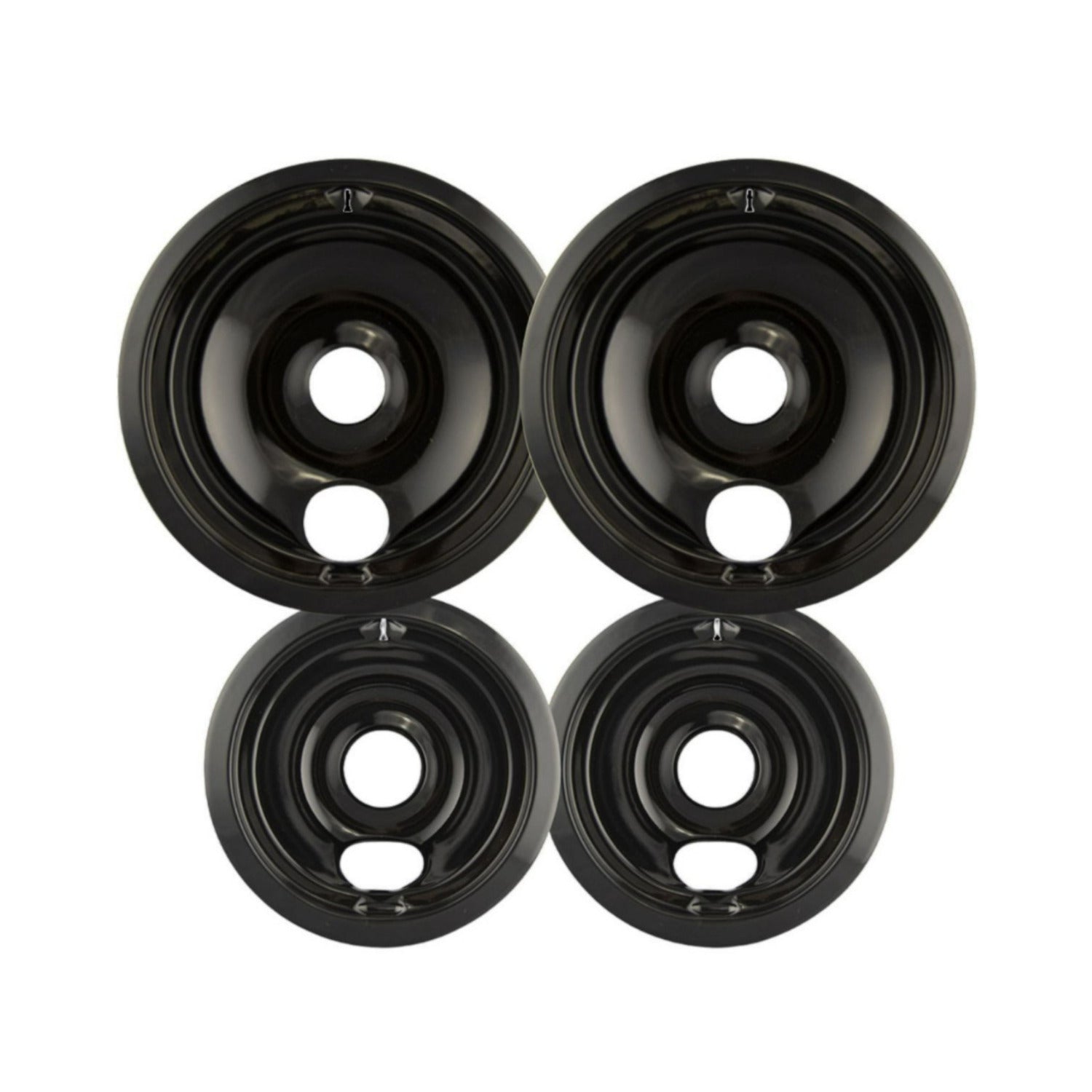 Range Kleen P119204XN Drip Bowls Bundle with 8 Black Style B Porcelain Bowls