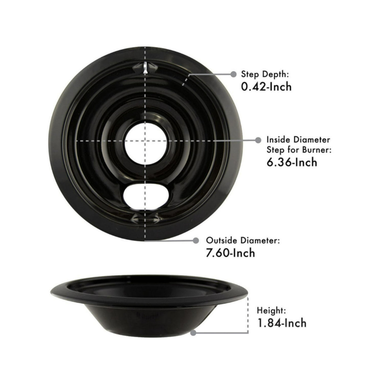 Range Kleen P119204XN Drip Bowls Bundle with 8 Black Style B Porcelain Bowls