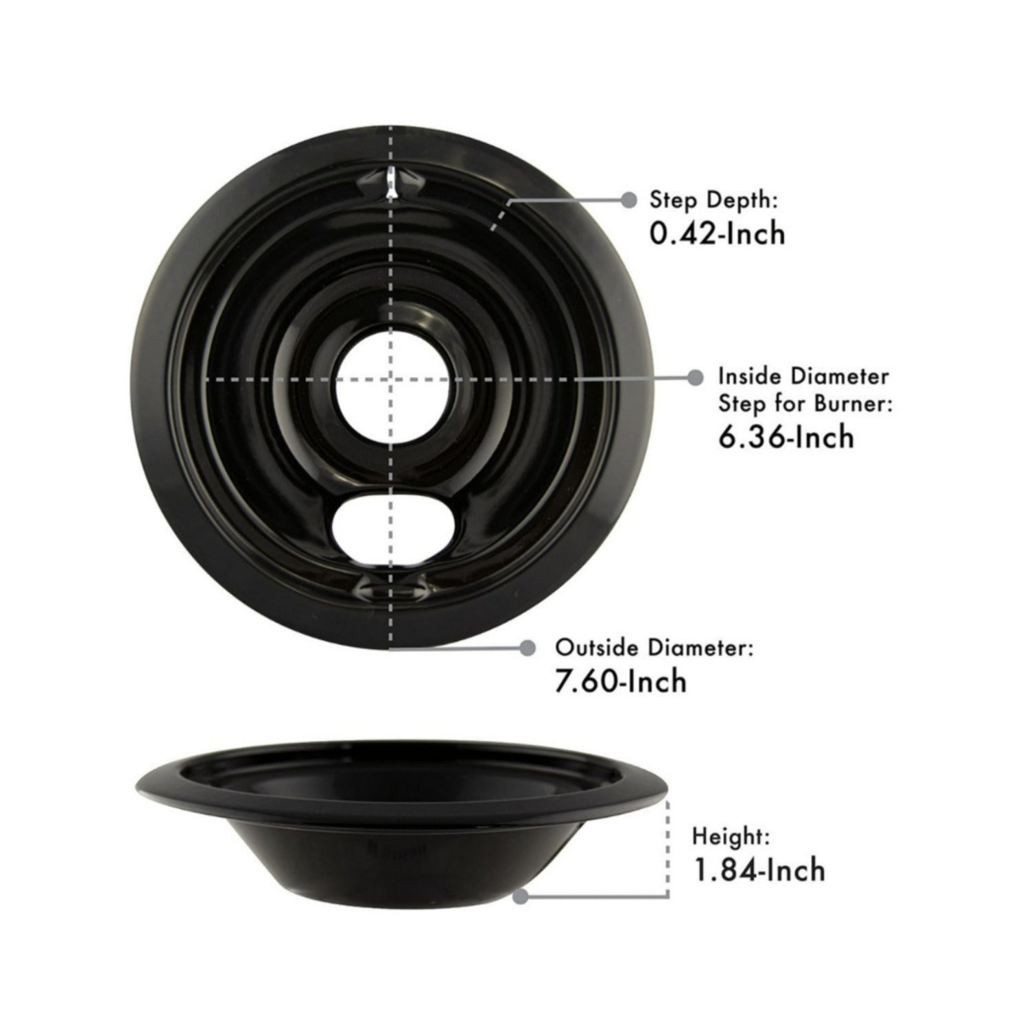 Range Kleen P119204XN Drip Bowls Bundle with 8 Black Style B Porcelain Bowls