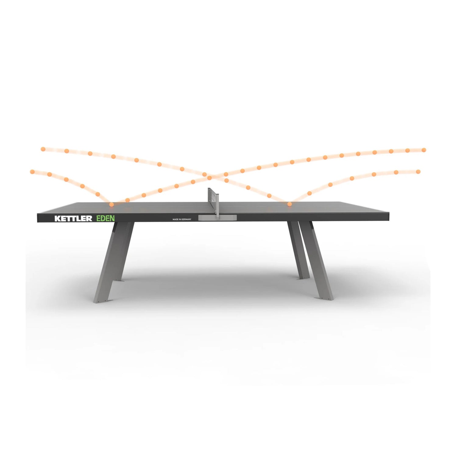 Kettler Eden Outdoor Stationary Table Tennis with Anchor Ready Feet (Gray)