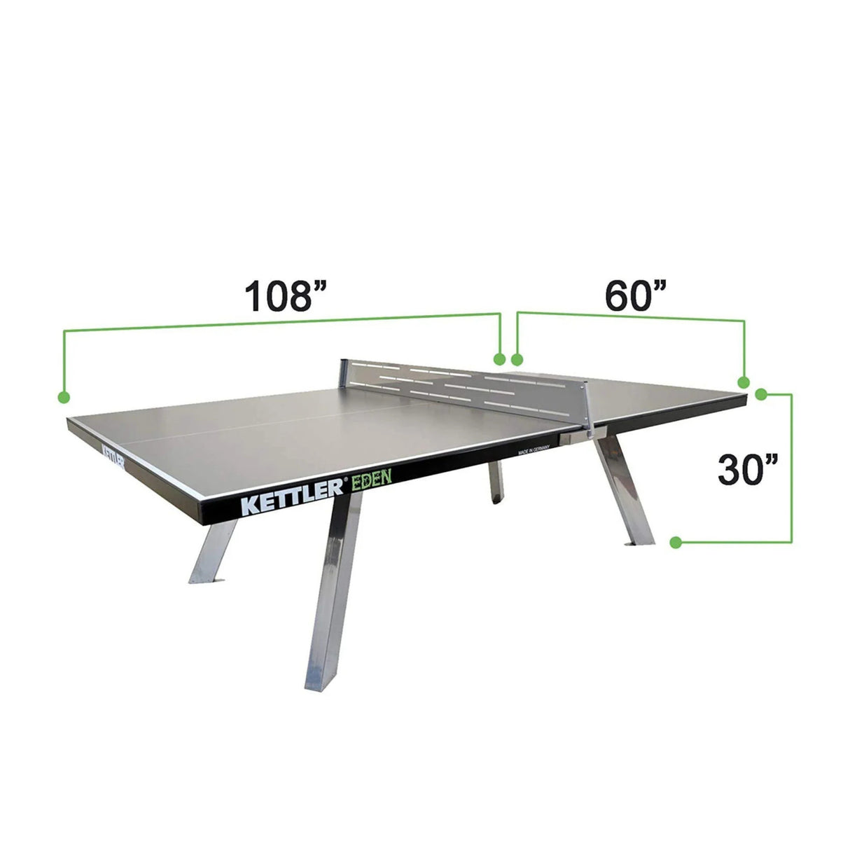 Kettler Eden Outdoor Stationary Table Tennis with Anchor Ready Feet (Gray)