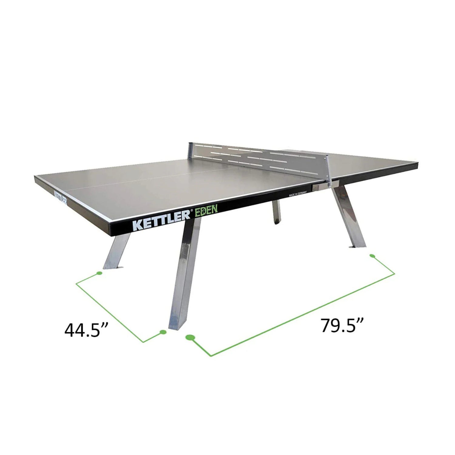 Kettler Eden Outdoor Stationary Table Tennis with Anchor Ready Feet (Gray)