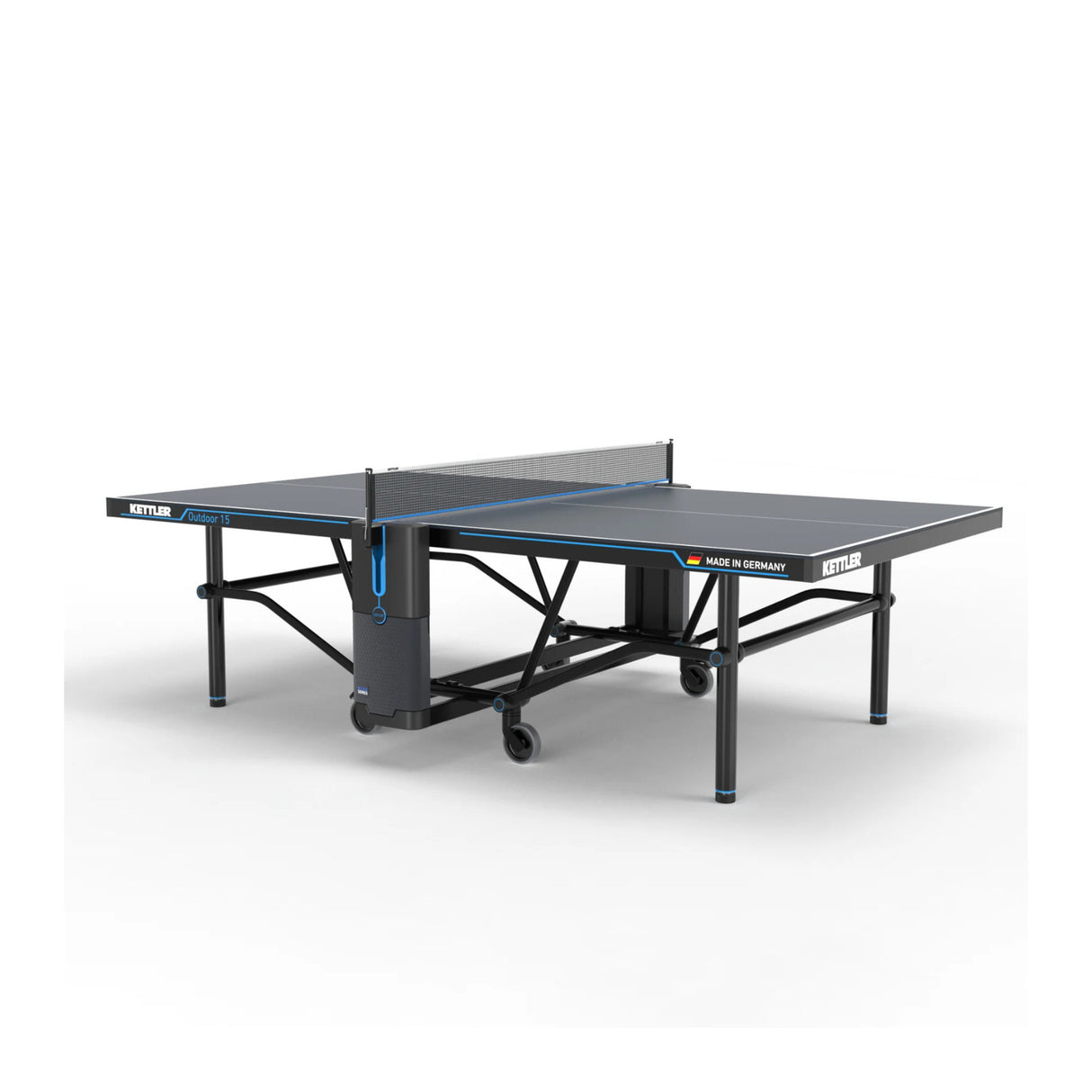Kettler Outdoor 15 Table Tennis Table with Enclosed Racket Storage Compartment