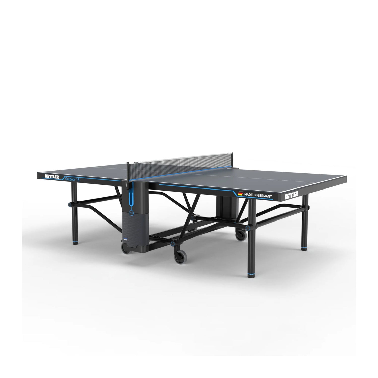Kettler Outdoor 15 Table Tennis Table with Enclosed Racket Storage Compartment