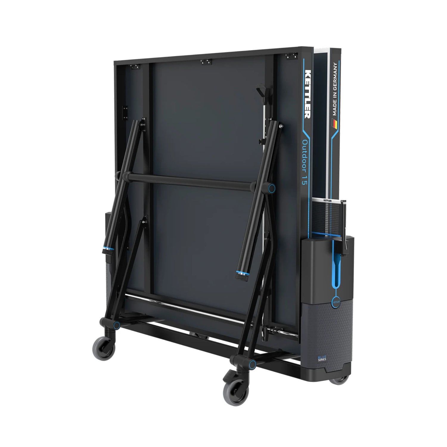 Kettler Outdoor 15 Table Tennis Table with Enclosed Racket Storage Compartment