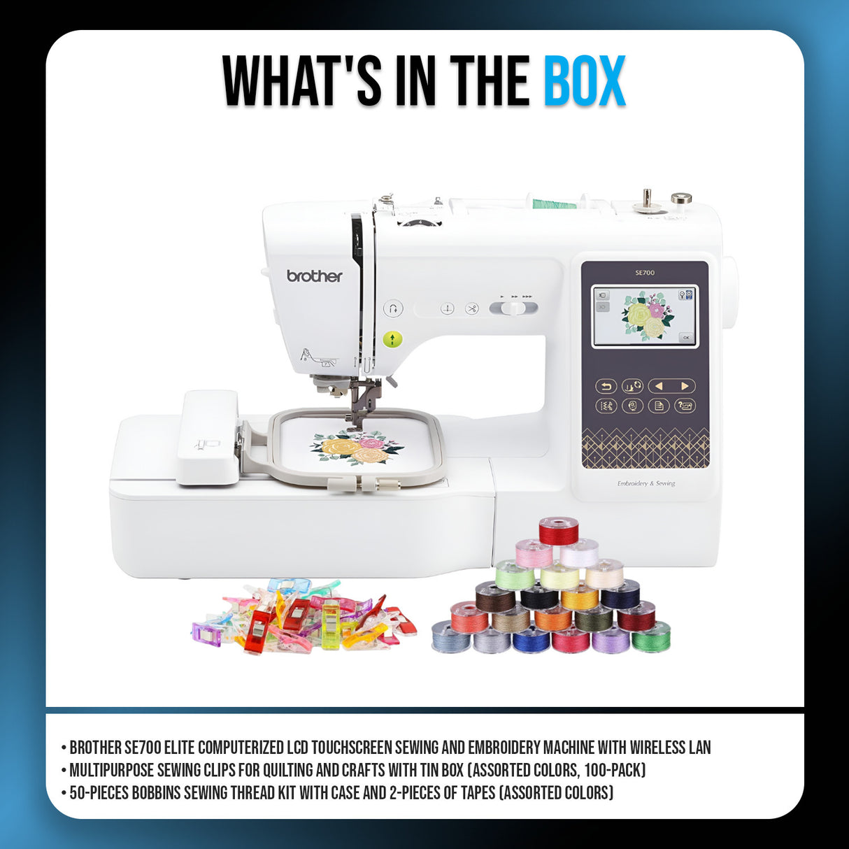 Brother SE700 Elite Sewing and Embroidery Machine with Sewing Bundle