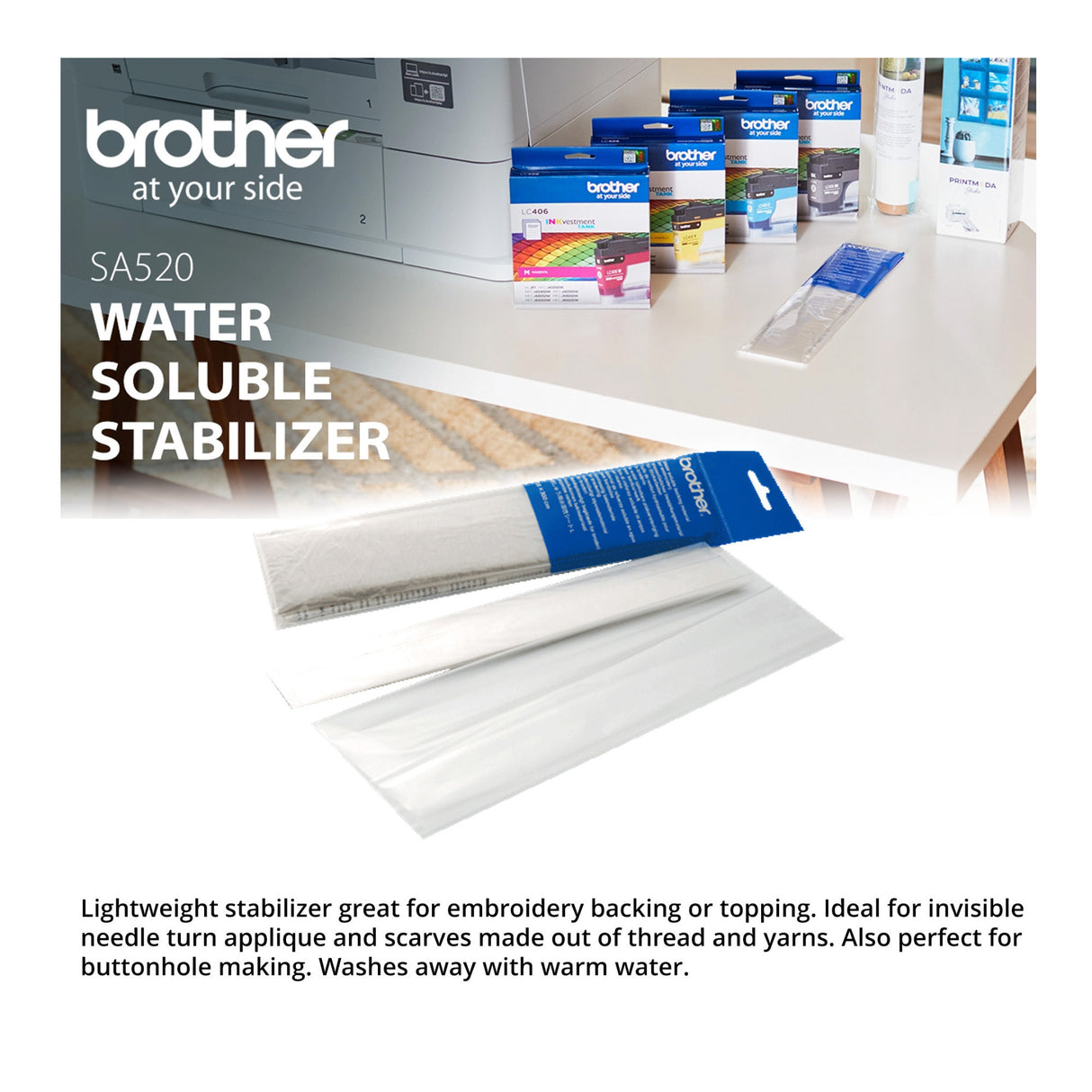 Brother CS7205 Computerized Sewing Machine with Wide Table and Stabilizer Roll