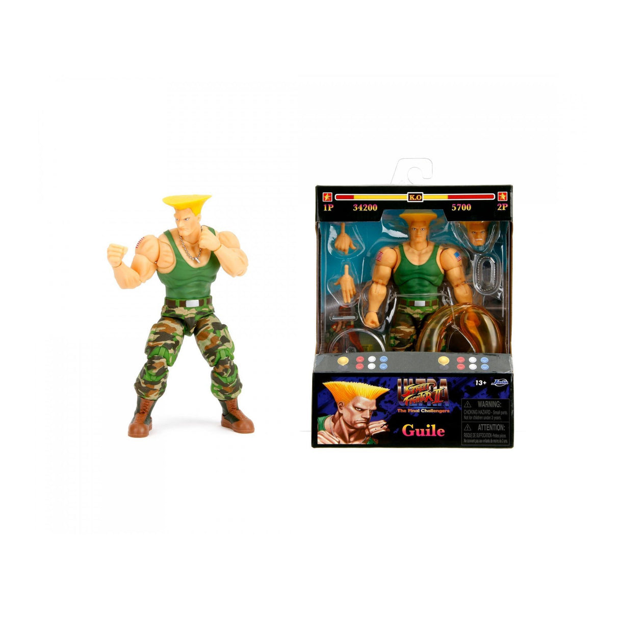 Jada Toys Street Fighter II Guile 6-in Articulated Collectible Action Figure