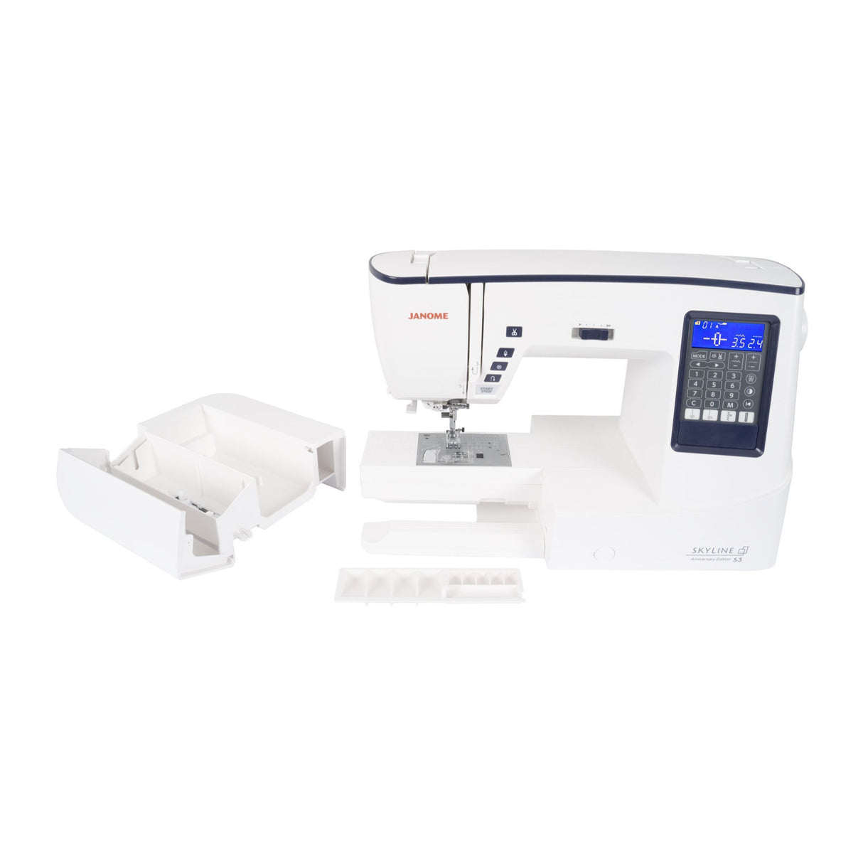 Janome Skyline S3 Anniversary Edition Sewing Machine (White)