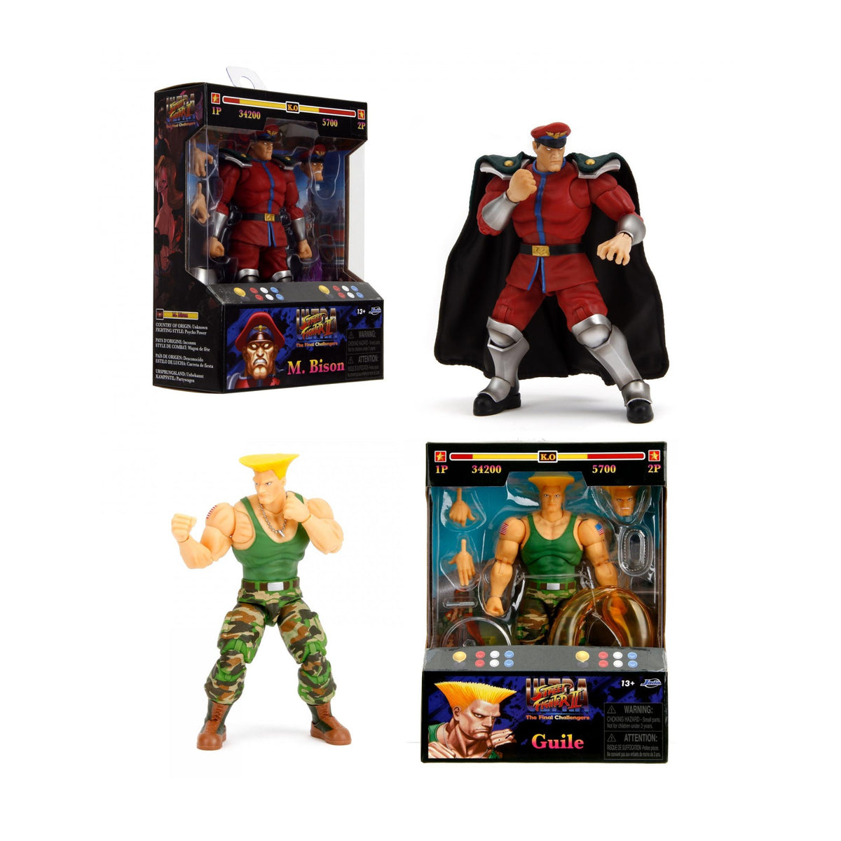 Jada Toys Street Fighter II Set (Ryu, Ken, Dhalsim, M. Bison, Chun Li and Guile)