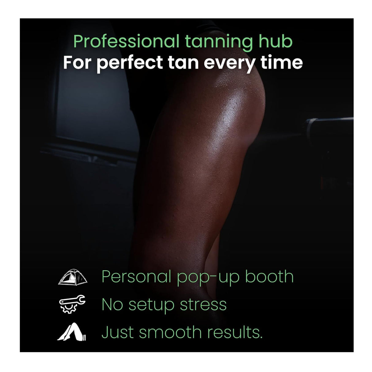Large Pop-Up Spray Tan Tent with Clear Panel and Fan Opening (Black)