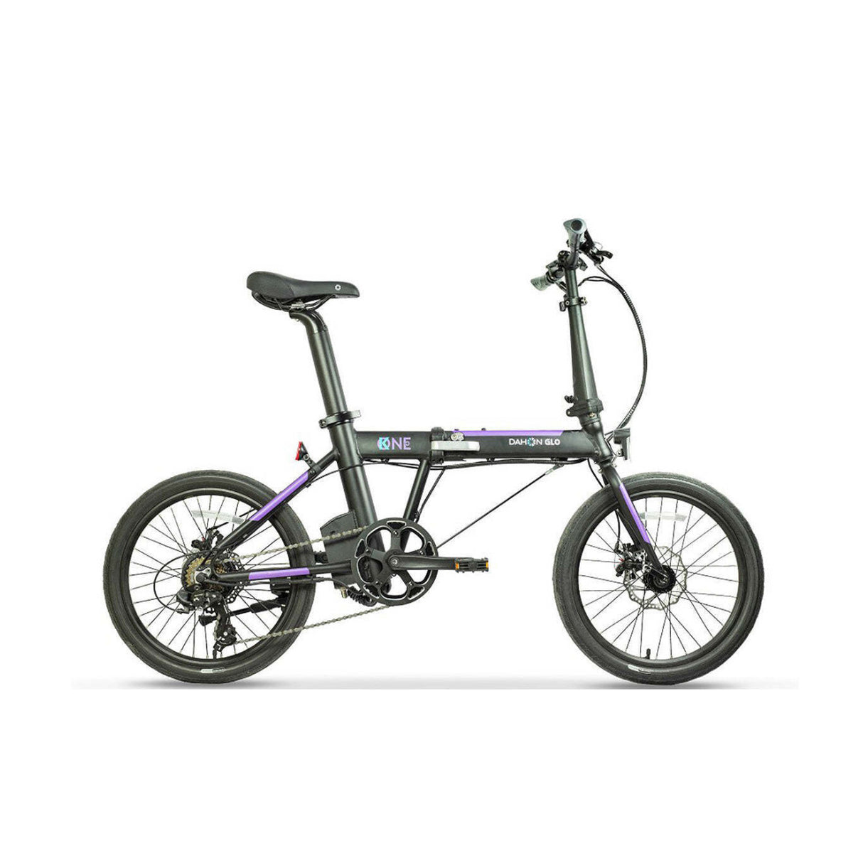 Dahon K-One E-Bike Hub Drive - Lightweight Folding E-Bike (Gray and Purple)