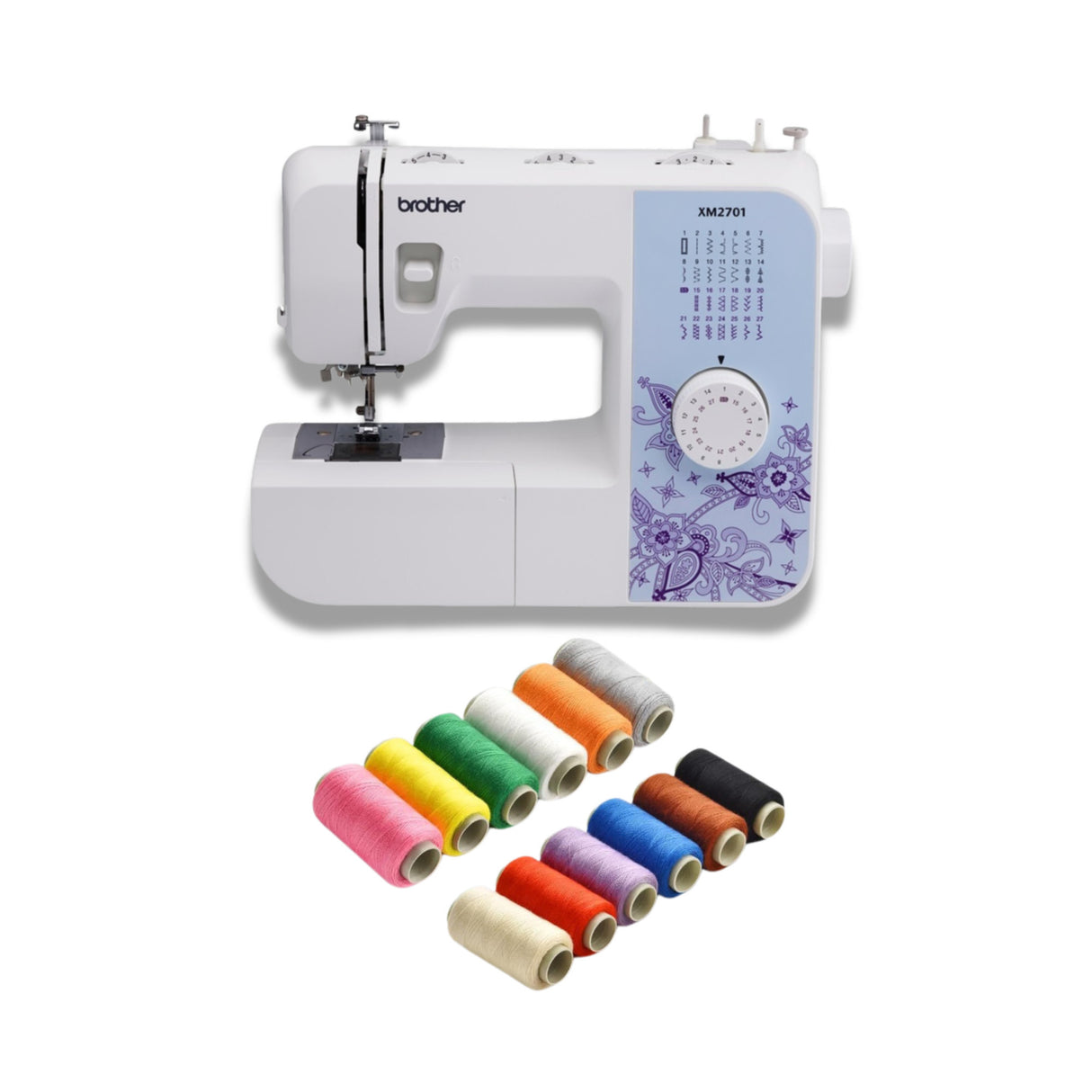 Brother XM2701 27-Stitch Sewing Machine with Built-In Needle Threader Bundle