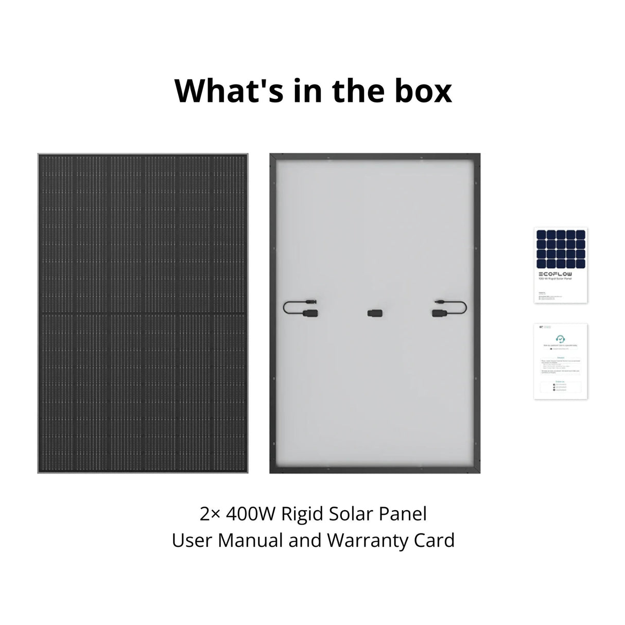 EcoFlow 400W Rigid Solar Panel with IP68 Weatherproof Frame (2-Pack)
