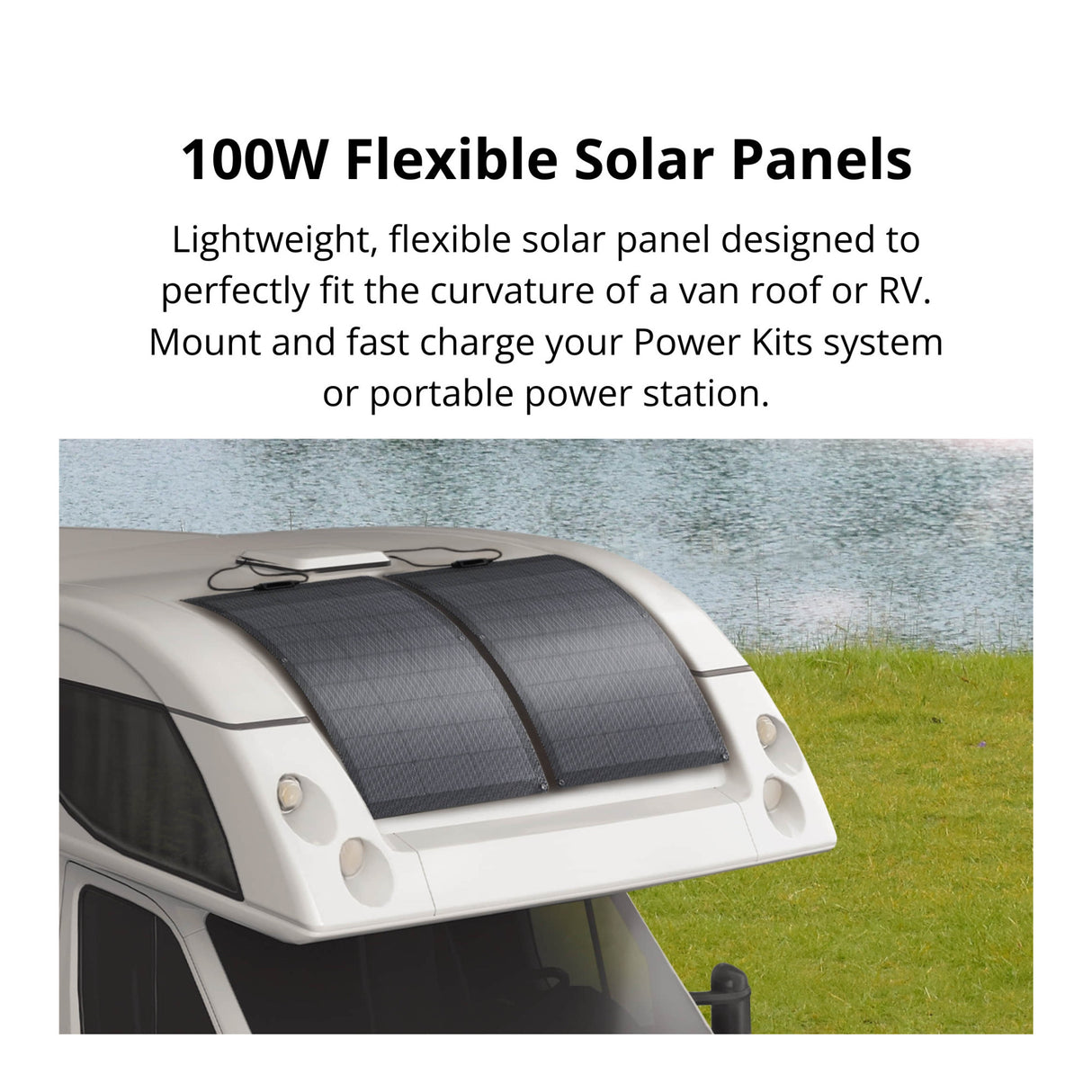 EcoFlow 100W Flexible Solar Panel Lightweight Waterproof Design