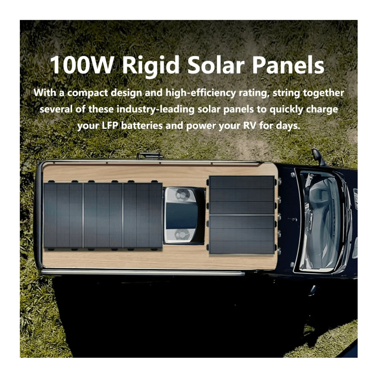 EcoFlow 100W Rigid Solar Panel IP68 Weatherproof for Outdoor Power (2-Pack)