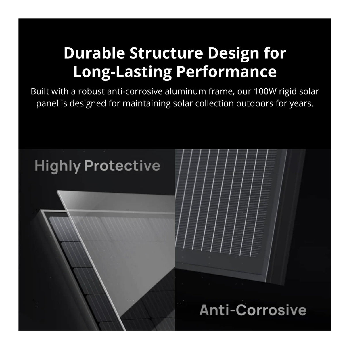 EcoFlow 100W Rigid Solar Panel IP68 Weatherproof for Outdoor Power (2-Pack)