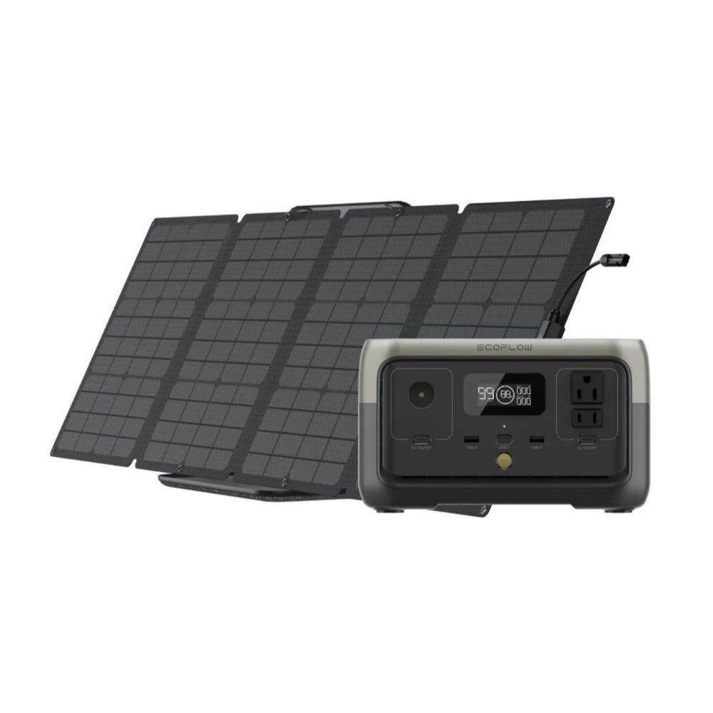 EcoFlow RIVER 2 256Wh 300W Portable Power Station with 110-Watt Solar Panel