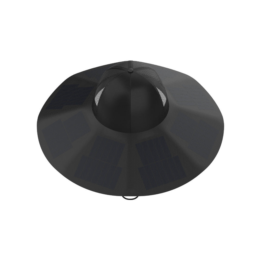 EcoFlow Power Hat Medium-Large - Solar Charging Hat with Dual USB Ports (Black)