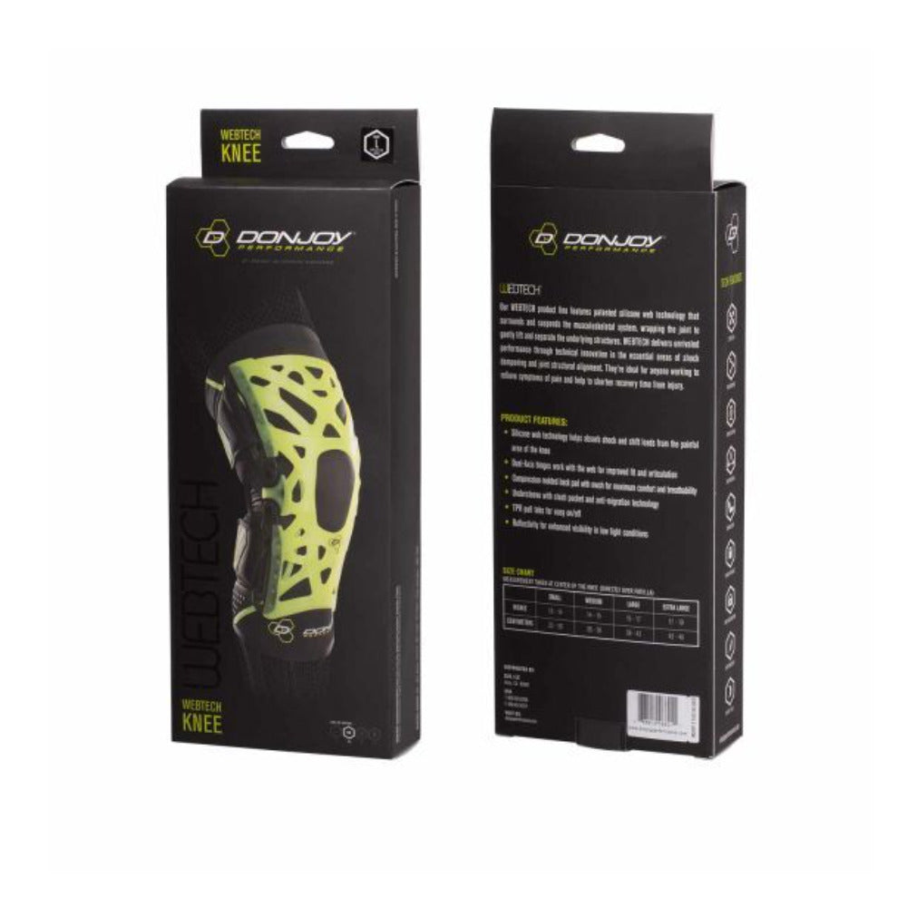 DonJoy Performance Webtech Knee Brace (Slime Green) with Dual-Axis Hinges Large