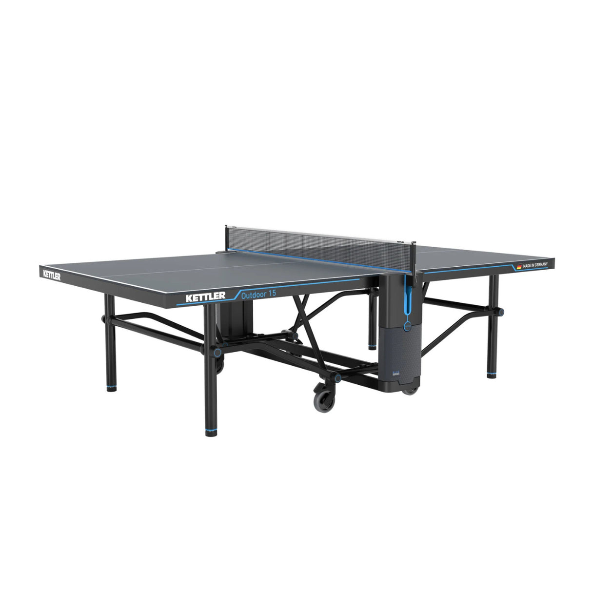 KETTLER Outdoor 15 Table Tennis Table with Cover and 4-Player Accessory Bundle