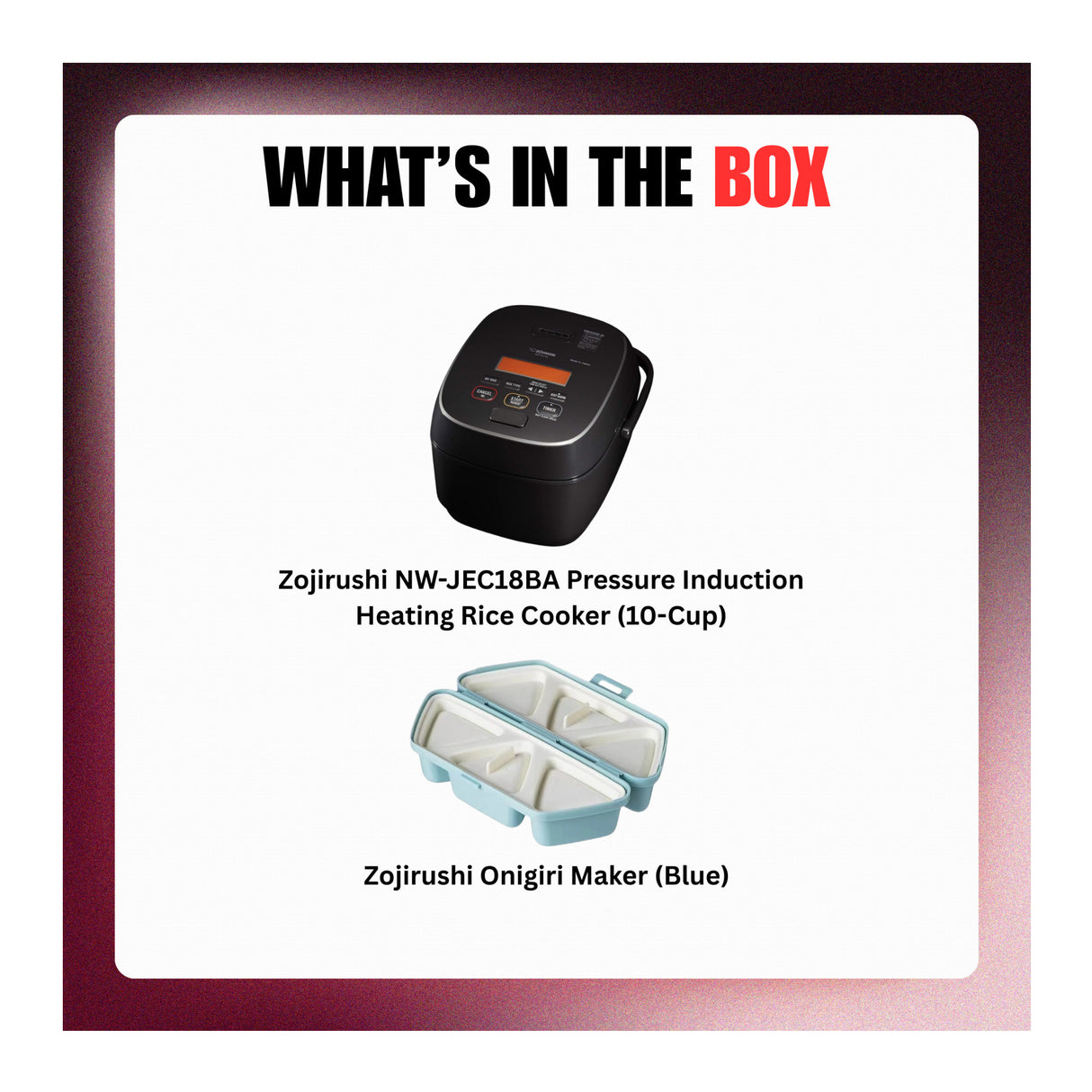 Zojirushi NW-JEC18BA Pressure Induction Heating Rice Cooker (10-Cup) Bundle