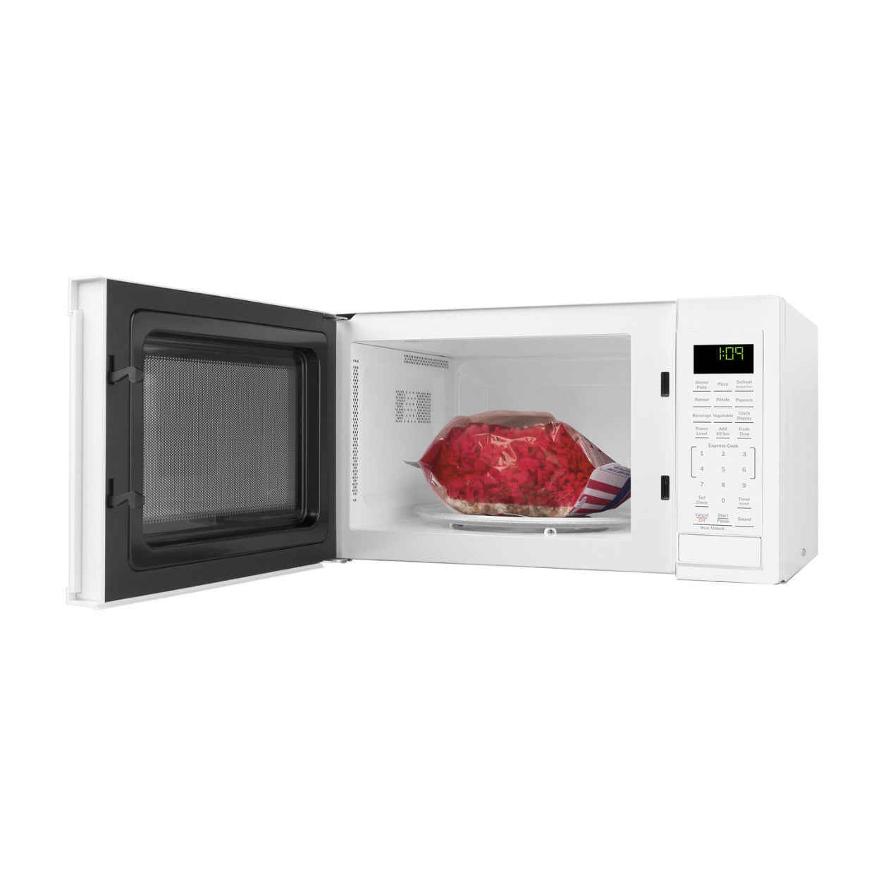 GE Appliances 0.9 Cu. Ft. 900W Countertop Microwave Oven (White)