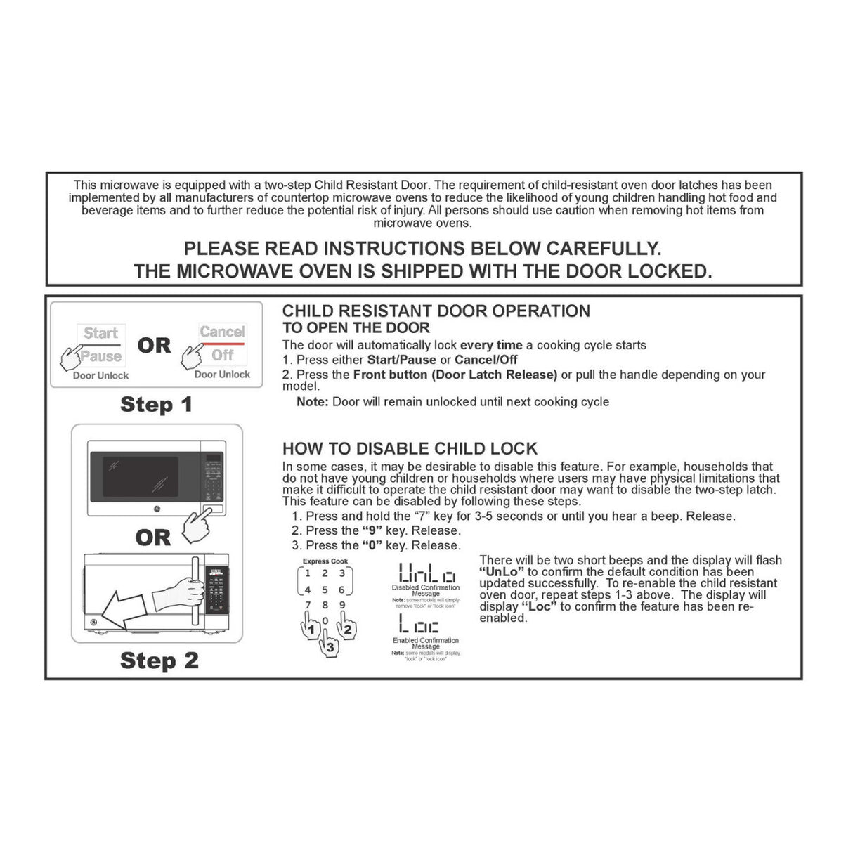 GE Appliances 0.9 Cu. Ft. 900W Countertop Microwave Oven (White)
