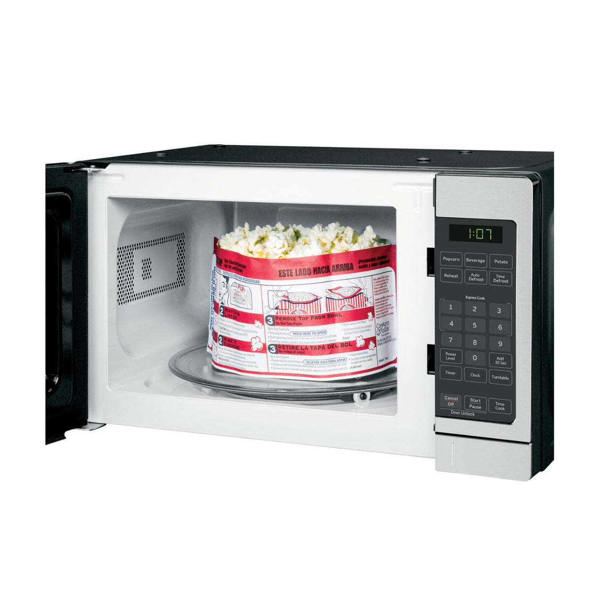 GE Appliances 0.7 Cu. Ft. Spacemaker Countertop Microwave Oven (Stainless Steel)