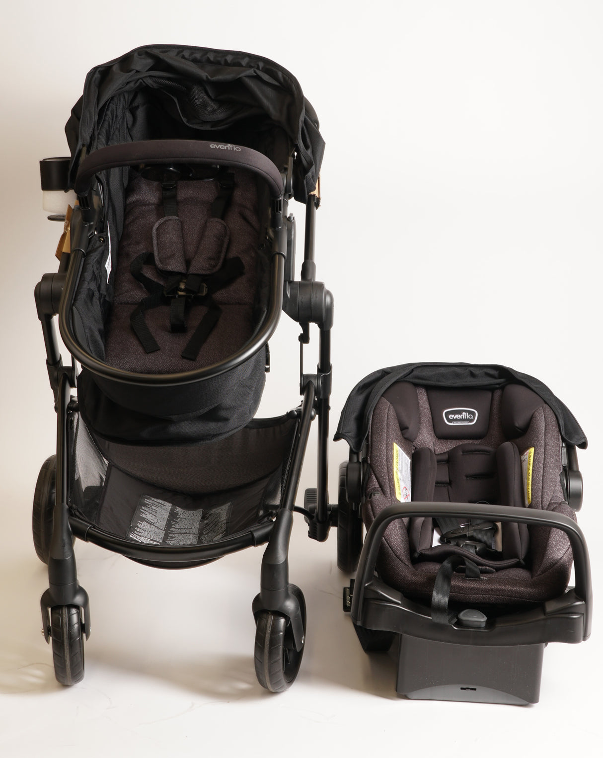 Evenflo Pivot Modular Travel System with LiteMax Infant Car Seat (Casual Gray) (Used)