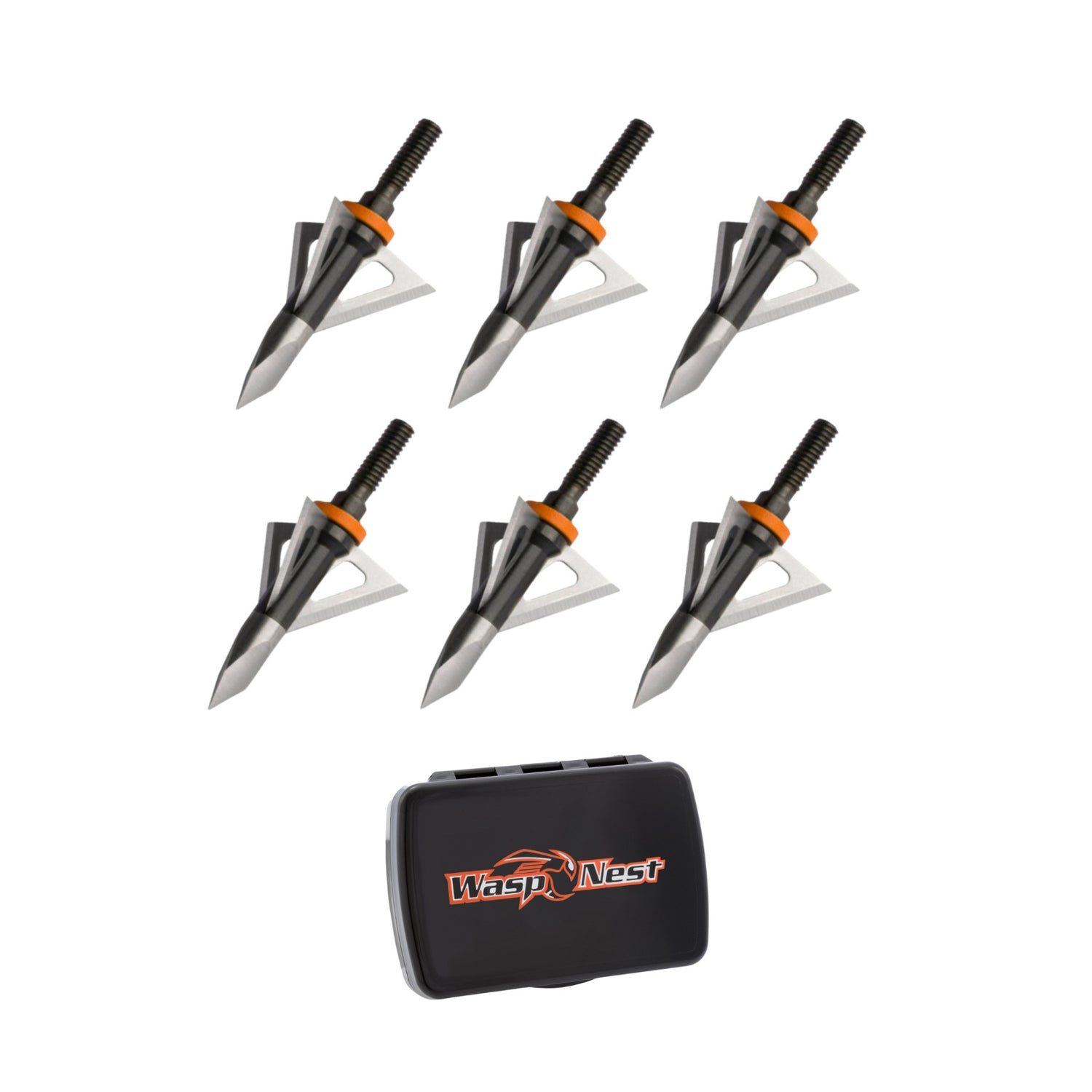Wasp Drone 100-Grain Fixed-Blade Broadhead Arrow (6-Pack) with Case Bundle