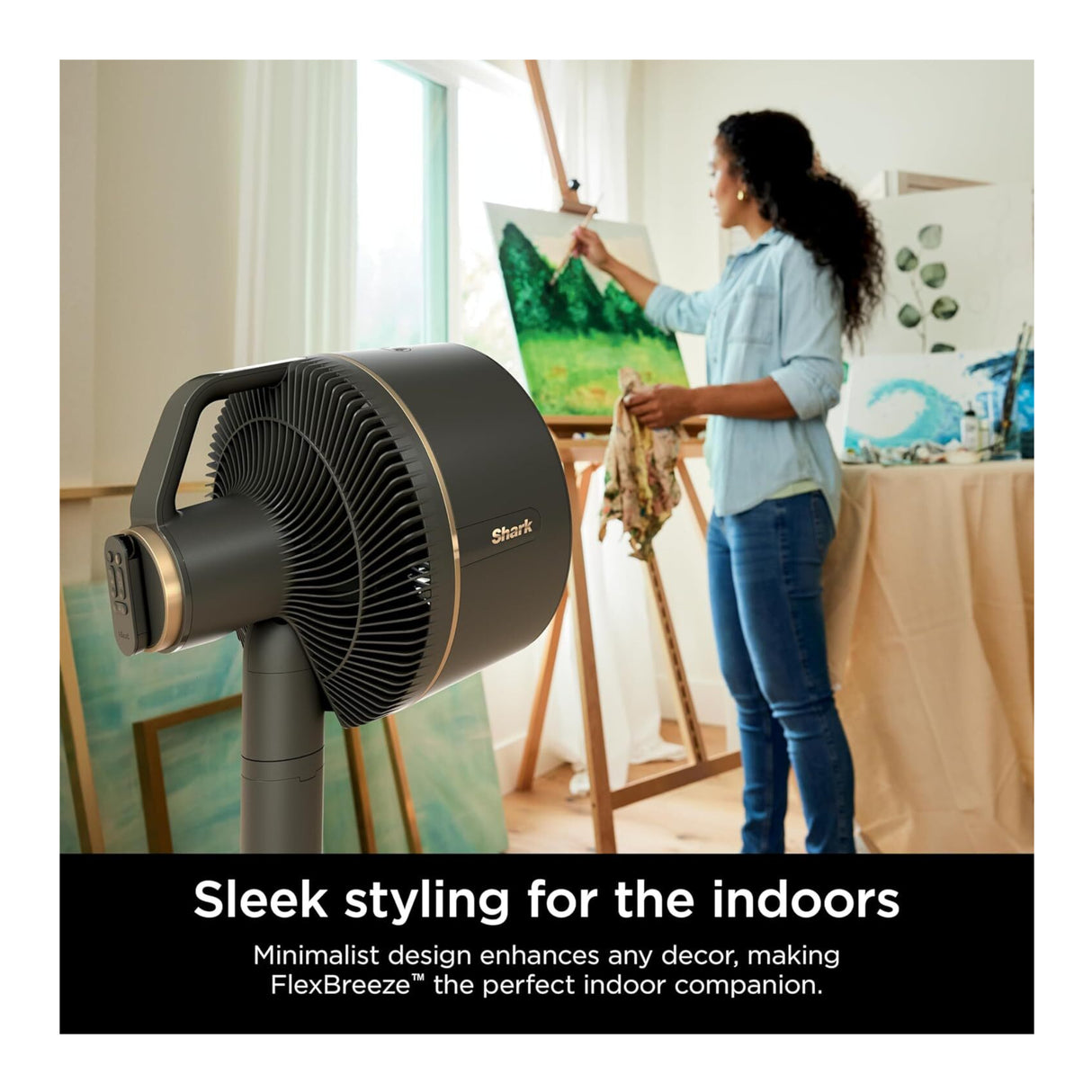 Shark FlexBreeze Portable Pedestal Tabletop - Light Grey (Certified Refurbished)