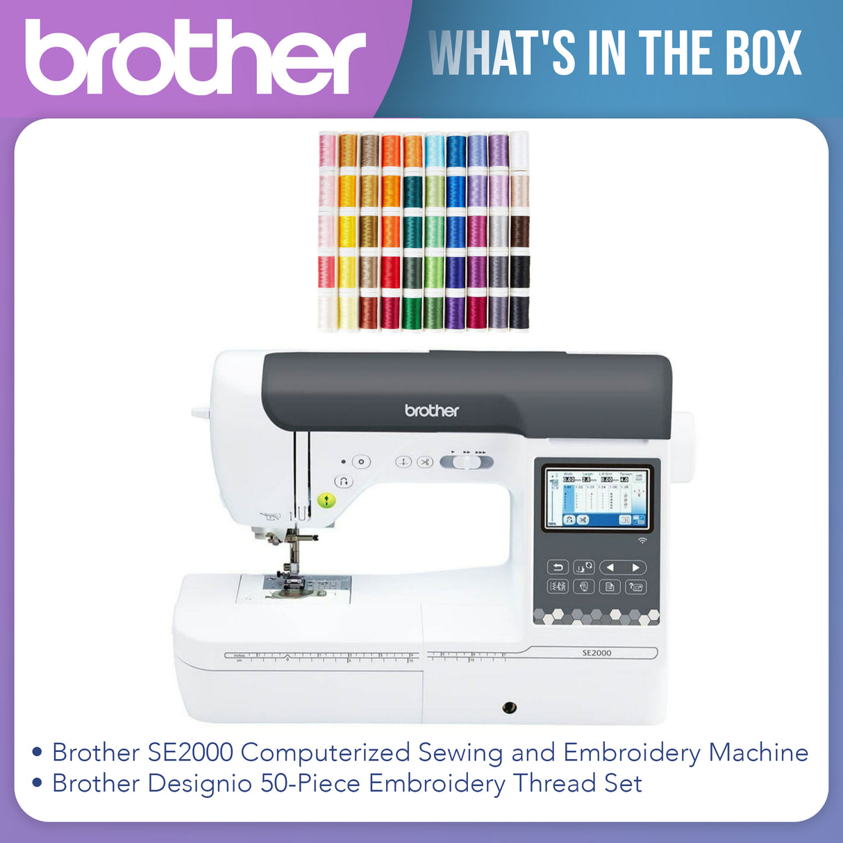 Brother SE2000 Computerized Sewing and Embroidery Machine with Thread Set Bundle