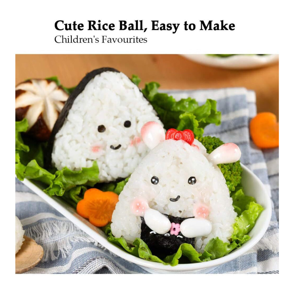 Onigiri 2 Pieces Rice Ball Mold Makers, Triangle Sushi Mold (Beige)