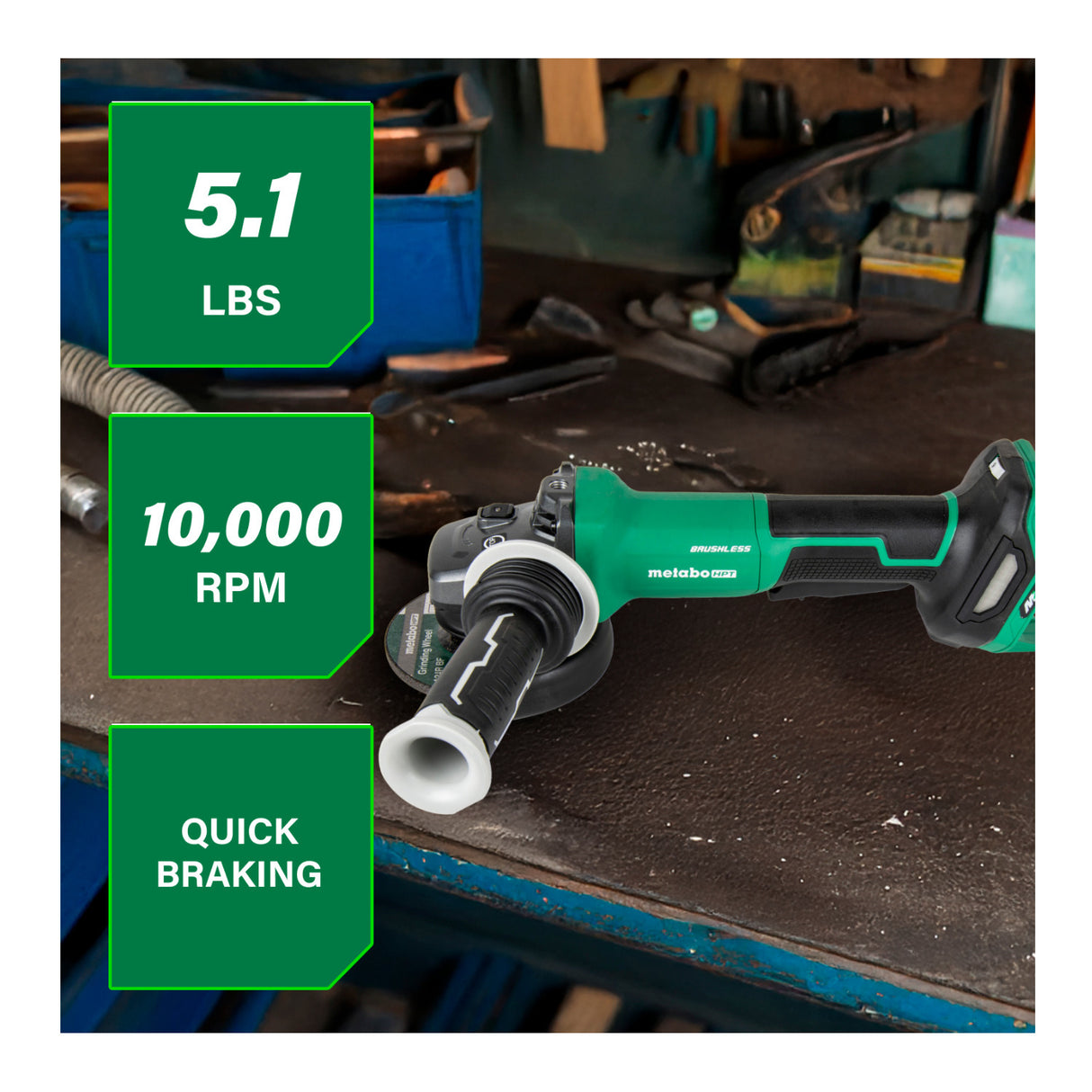 Metabo HPT 36V MultiVolt Cordless 4-1/2-Inch Angle Grinder (Tool Body Only)
