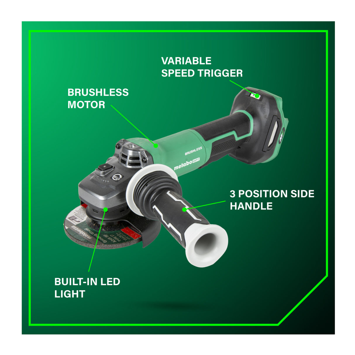Metabo HPT 36V MultiVolt Cordless 4-1/2-Inch Angle Grinder (Tool Body Only)