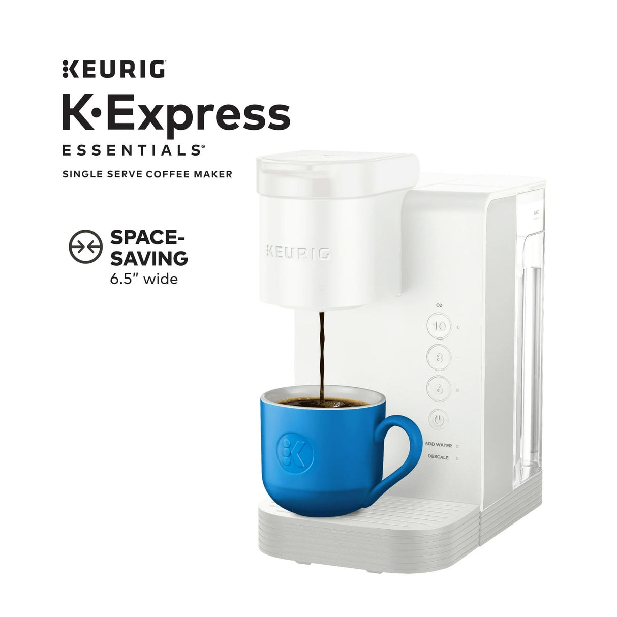 Keurig K-Express Essentials Single-Serve K-Cup Pod Coffee Maker (Cloud White)