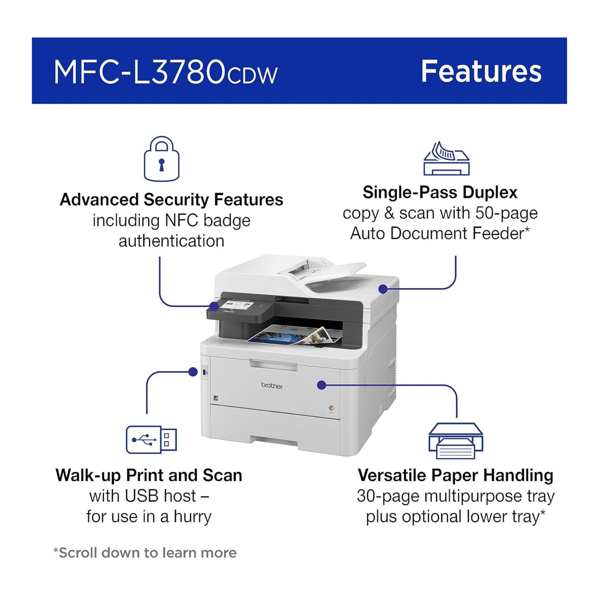 Brother MFC-L3780CDW Wireless Digital Color All-in-One Printer