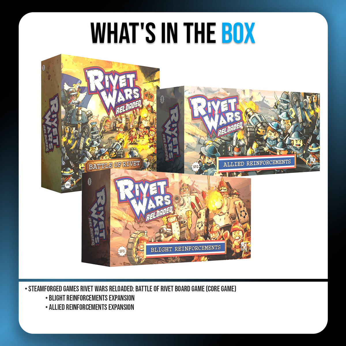 Streamforged Rivet Wars Core Game with Allied & Blight Expansions Bundle